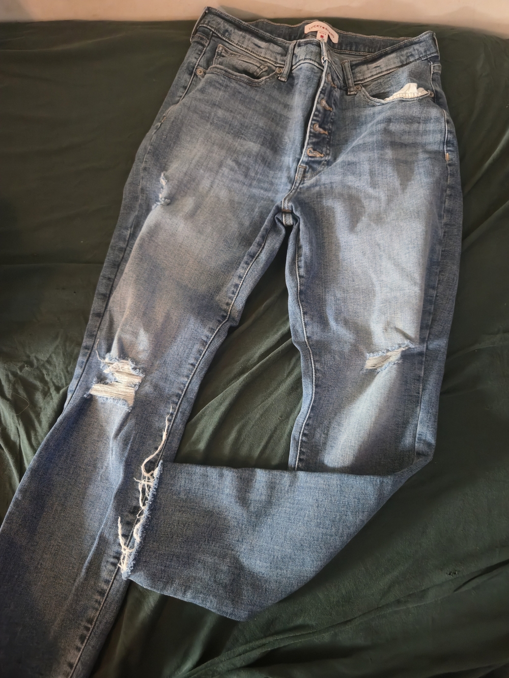 Lucky Brand Women's Distressed Skinny Jeans in Light Blue